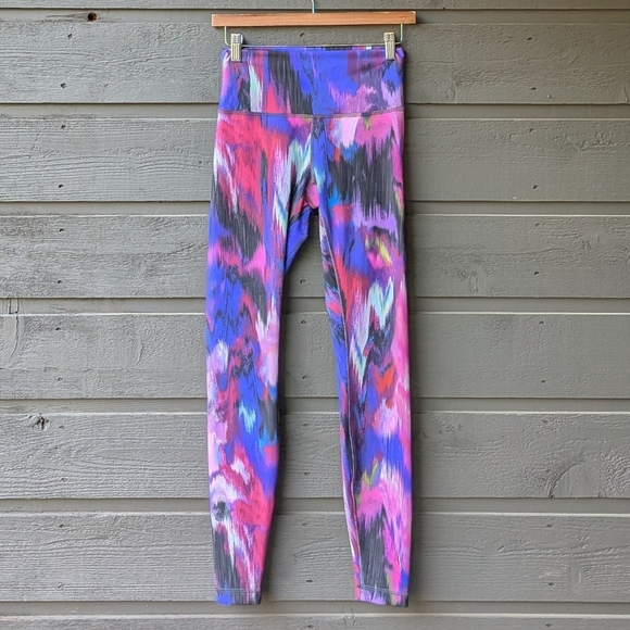 Lululemon Wunder Train High Rise Leggings 28" Digital Current Pink Multi Size 6 - Picture 10 of 10